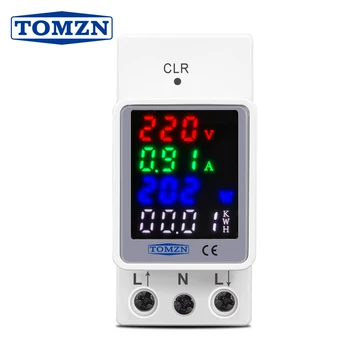 TOMZN 4IN1 din lištu AC 110V 220V 100A, Napätie Prúd KWH Elektrickej energie monitor meter VOLT AMP voltmeter ammeter Wattmeter