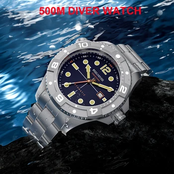 Športové Automatické Hodinky Muži 500M Diver Luxusné Hodinky Mechanické náramkové hodinky 47mm Super Svietivý Sapphire Crystal Hodiny FEELNEVER