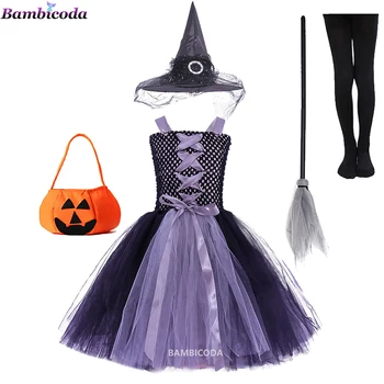 Halloween Kostýmy pre Deti, Dievčatá, Čarodejnice Šaty Karneval Party Deti Upír Cosplay Kostým Tekvica Taška Gothic Girl Tutu Šaty